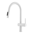 Solid Brass Pull-Down Kitchen Faucet – 3-Function Spray Head – KFB1511 Matte White