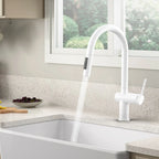 Solid Brass Pull-Down Kitchen Faucet – 3-Function Spray Head – KFB1511