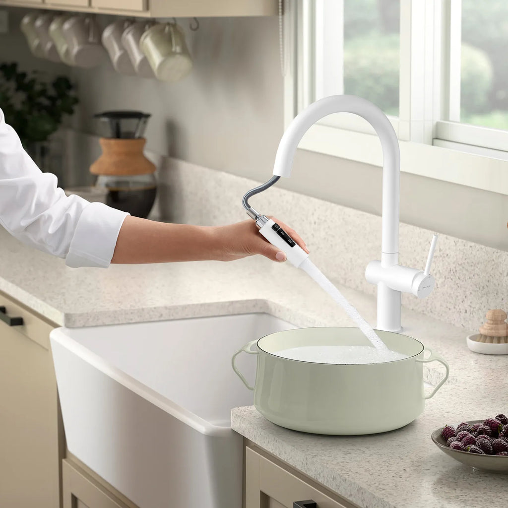 Solid Brass Pull-Down Kitchen Faucet – 3-Function Spray Head – KFB1511