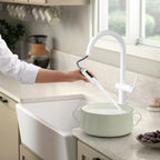 Solid Brass Pull-Down Kitchen Faucet – 3-Function Spray Head – KFB1511