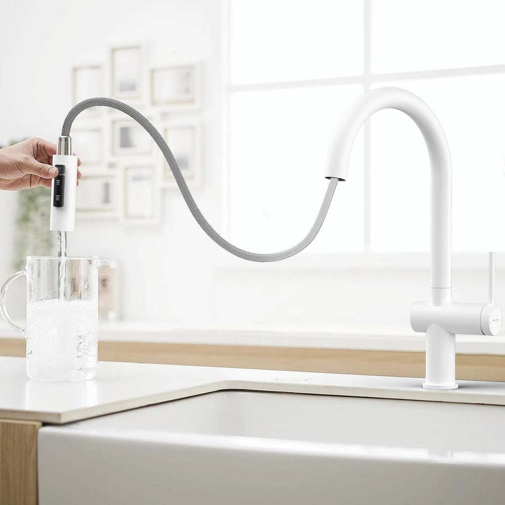 Solid Brass Pull-Down Kitchen Faucet – 3-Function Spray Head – KFB1511