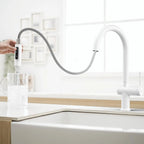 Solid Brass Pull-Down Kitchen Faucet – 3-Function Spray Head – KFB1511