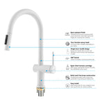 Solid Brass Pull-Down Kitchen Faucet – 3-Function Spray Head – KFB1511