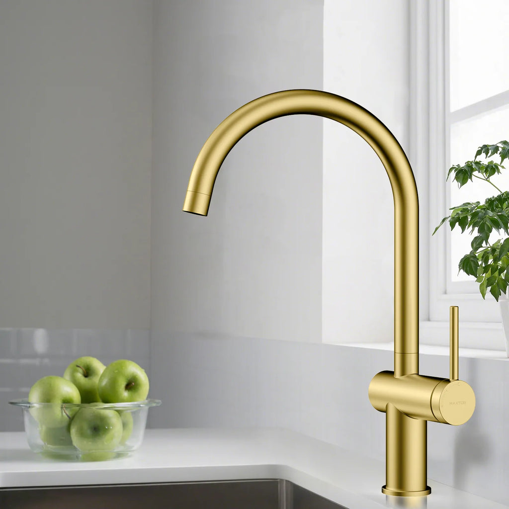 Solid Brass Kitchen Bar Faucet – High-Arc Single Handle Mixer – KFB1801