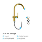 Solid Brass Kitchen Bar Faucet – High-Arc Single Handle Mixer – KFB1801