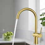 Solid Brass Kitchen Bar Faucet – High-Arc Single Handle Mixer – KFB1801