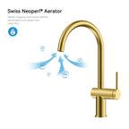 Solid Brass Kitchen Bar Faucet – High-Arc Single Handle Mixer – KFB1801