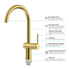 Solid Brass Kitchen Bar Faucet – High-Arc Single Handle Mixer – KFB1801