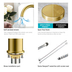 Solid Brass Kitchen Bar Faucet – High-Arc Single Handle Mixer – KFB1801