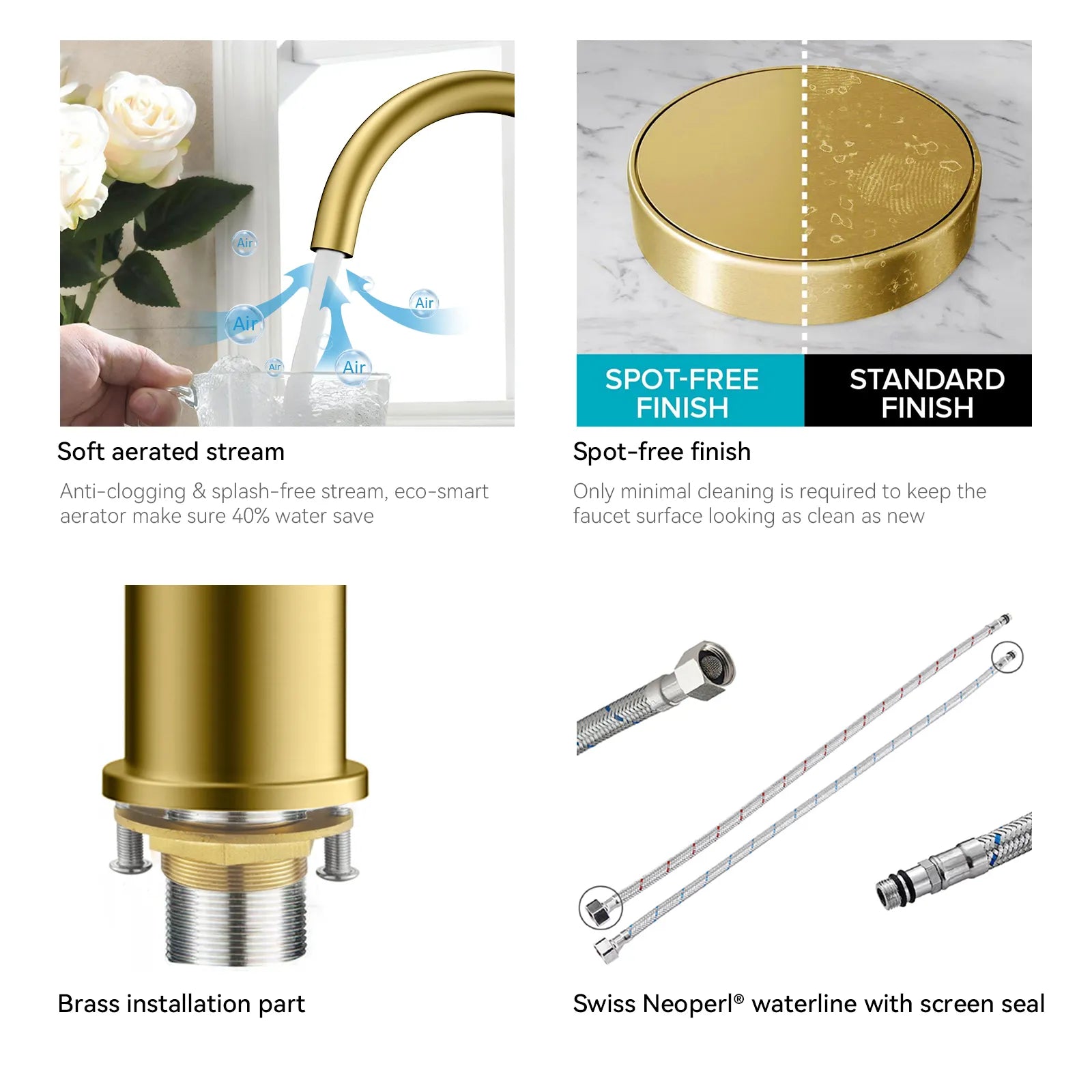 Solid Brass Kitchen Bar Faucet – High-Arc Single Handle Mixer – KFB1801