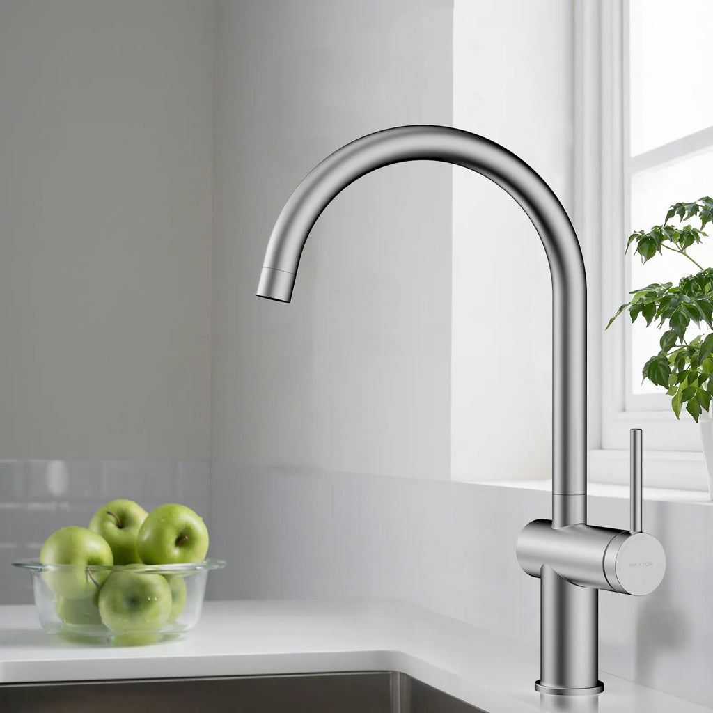 Solid Brass Kitchen Bar Faucet – High-Arc Single Handle Mixer – KFB1801