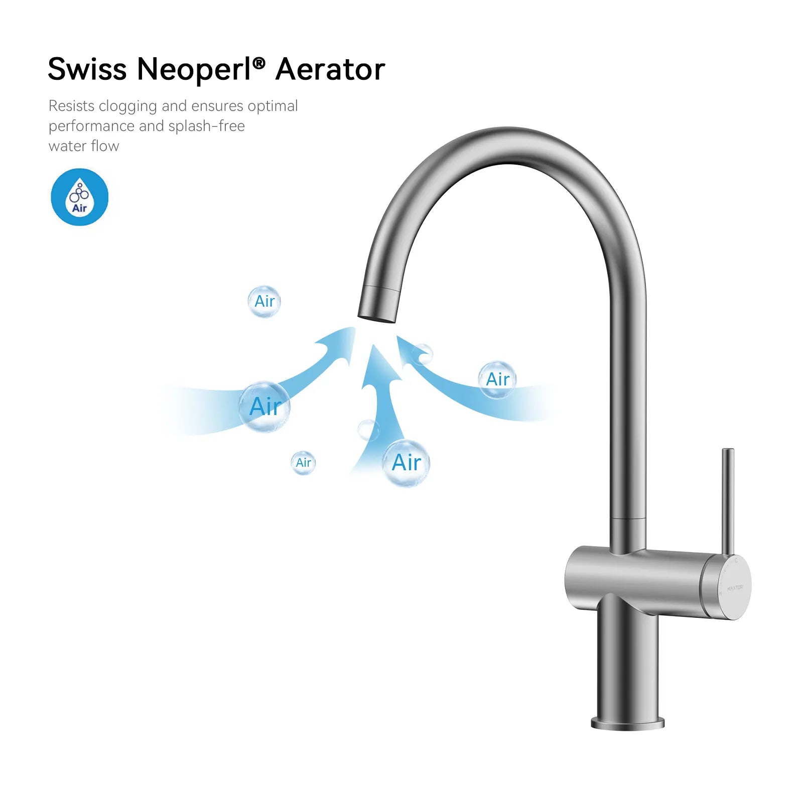 Solid Brass Kitchen Bar Faucet – High-Arc Single Handle Mixer – KFB1801