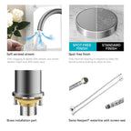 Solid Brass Kitchen Bar Faucet – High-Arc Single Handle Mixer – KFB1801