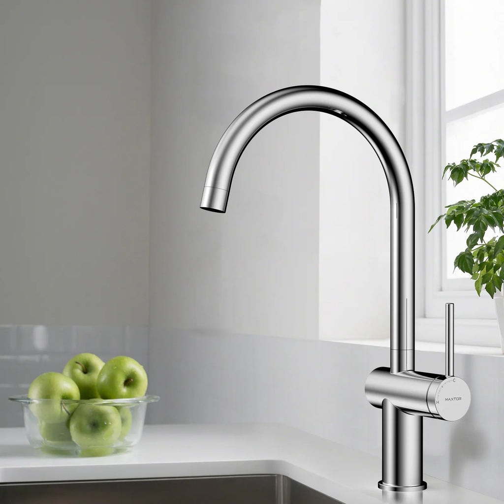 Solid Brass Kitchen Bar Faucet – High-Arc Single Handle Mixer – KFB1801