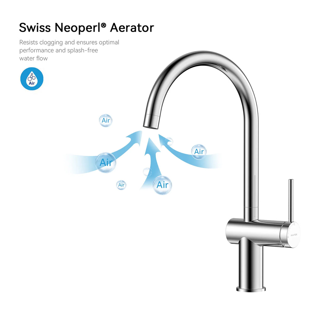 Solid Brass Kitchen Bar Faucet – High-Arc Single Handle Mixer – KFB1801