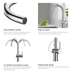 Solid Brass Kitchen Bar Faucet – High-Arc Single Handle Mixer – KFB1801