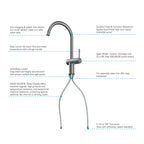 Solid Brass Kitchen Bar Faucet – High-Arc Single Handle Mixer – KFB1801