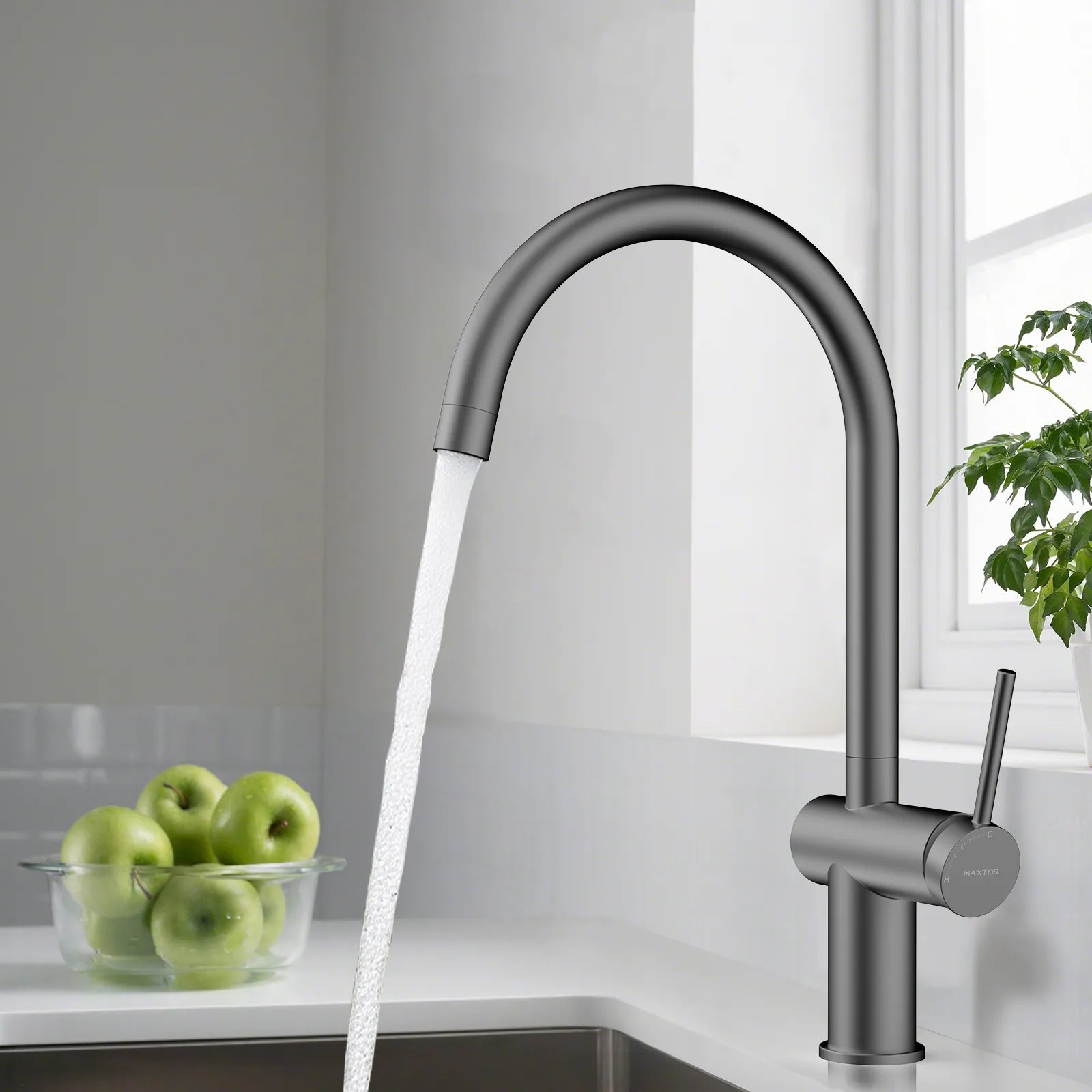 Solid Brass Kitchen Bar Faucet – High-Arc Single Handle Mixer – KFB1801