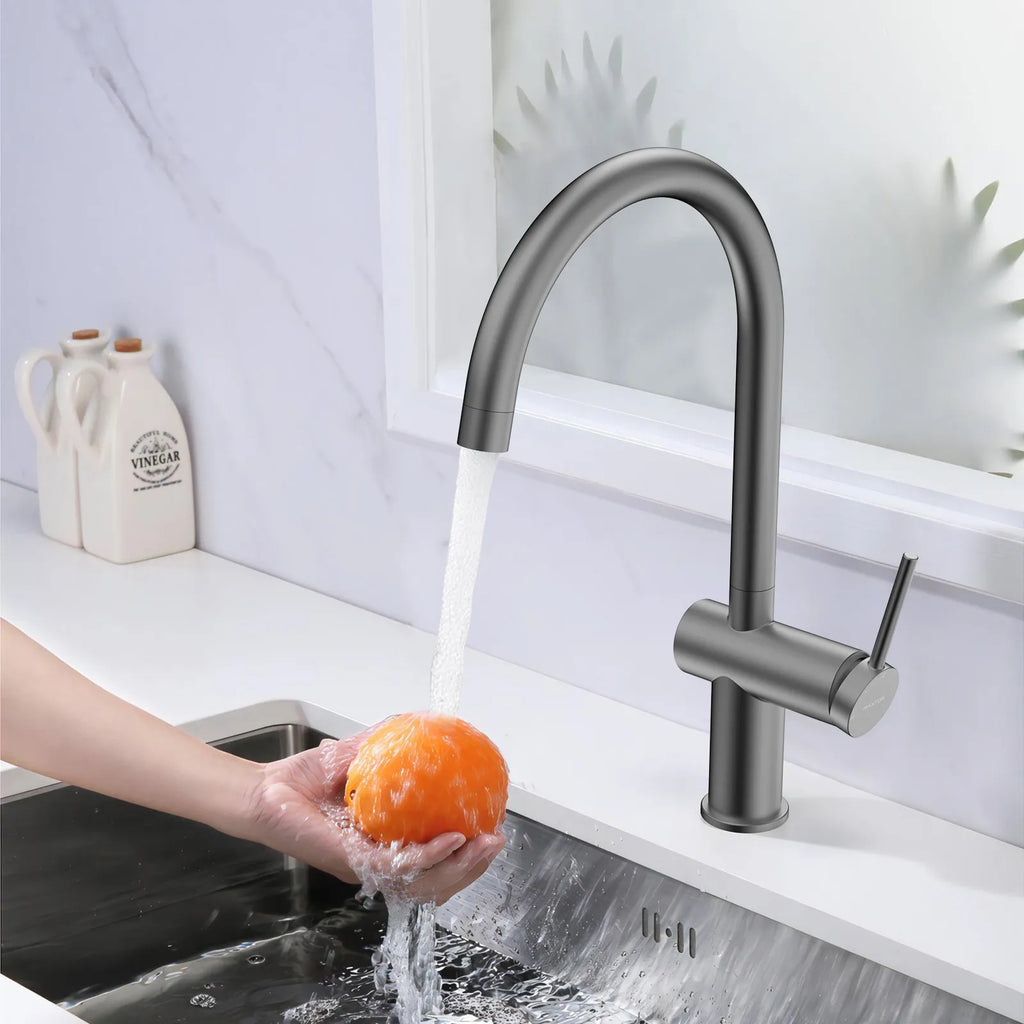 Solid Brass Kitchen Bar Faucet – High-Arc Single Handle Mixer – KFB1801