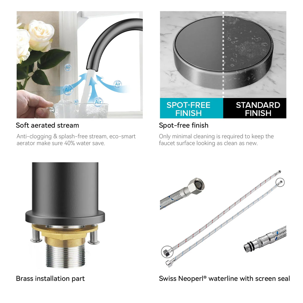 Solid Brass Kitchen Bar Faucet – High-Arc Single Handle Mixer – KFB1801