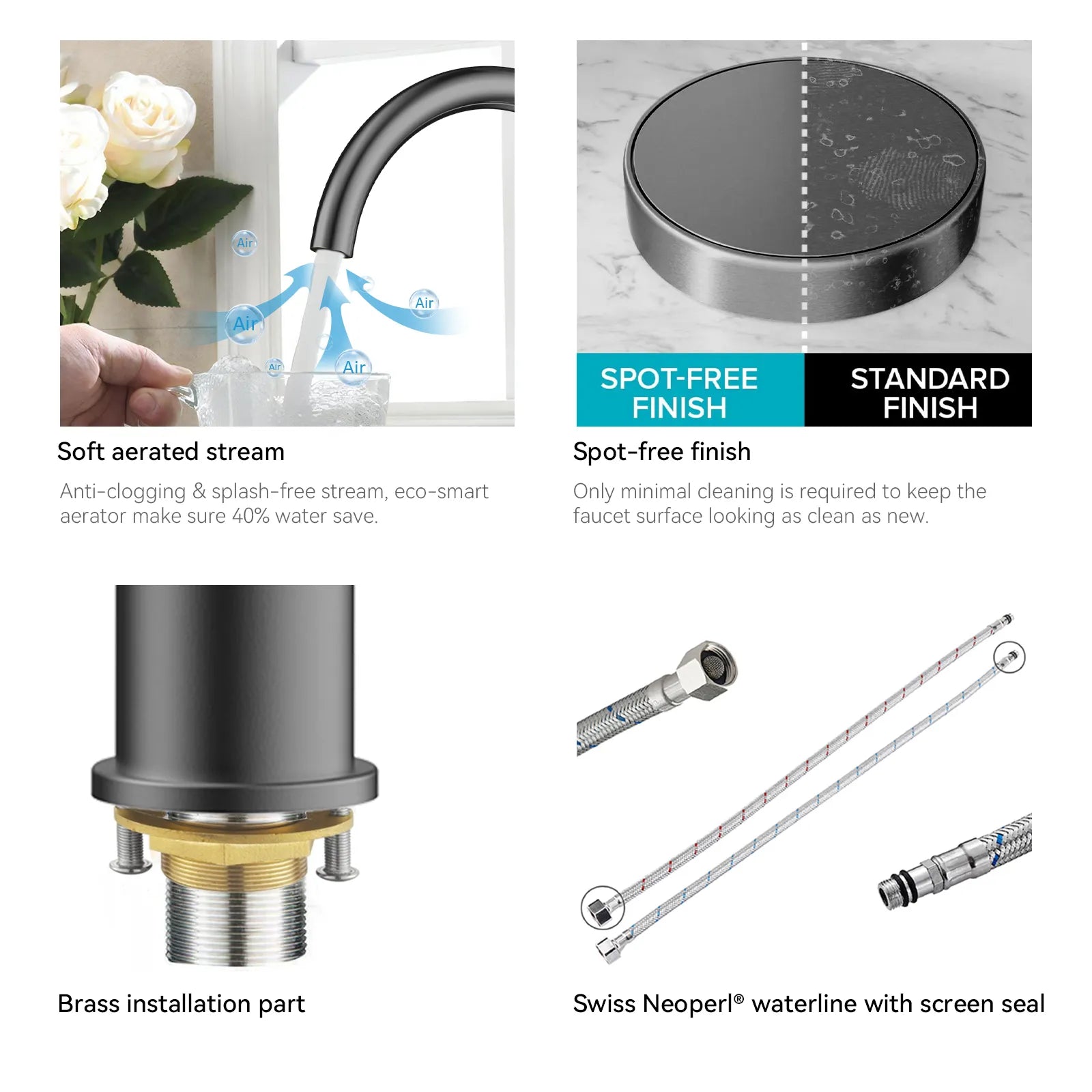 Solid Brass Kitchen Bar Faucet – High-Arc Single Handle Mixer – KFB1801