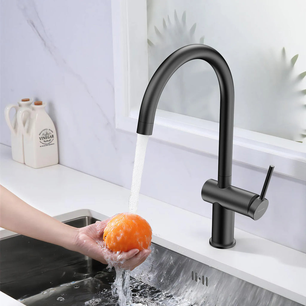 Solid Brass Kitchen Bar Faucet – High-Arc Single Handle Mixer – KFB1801