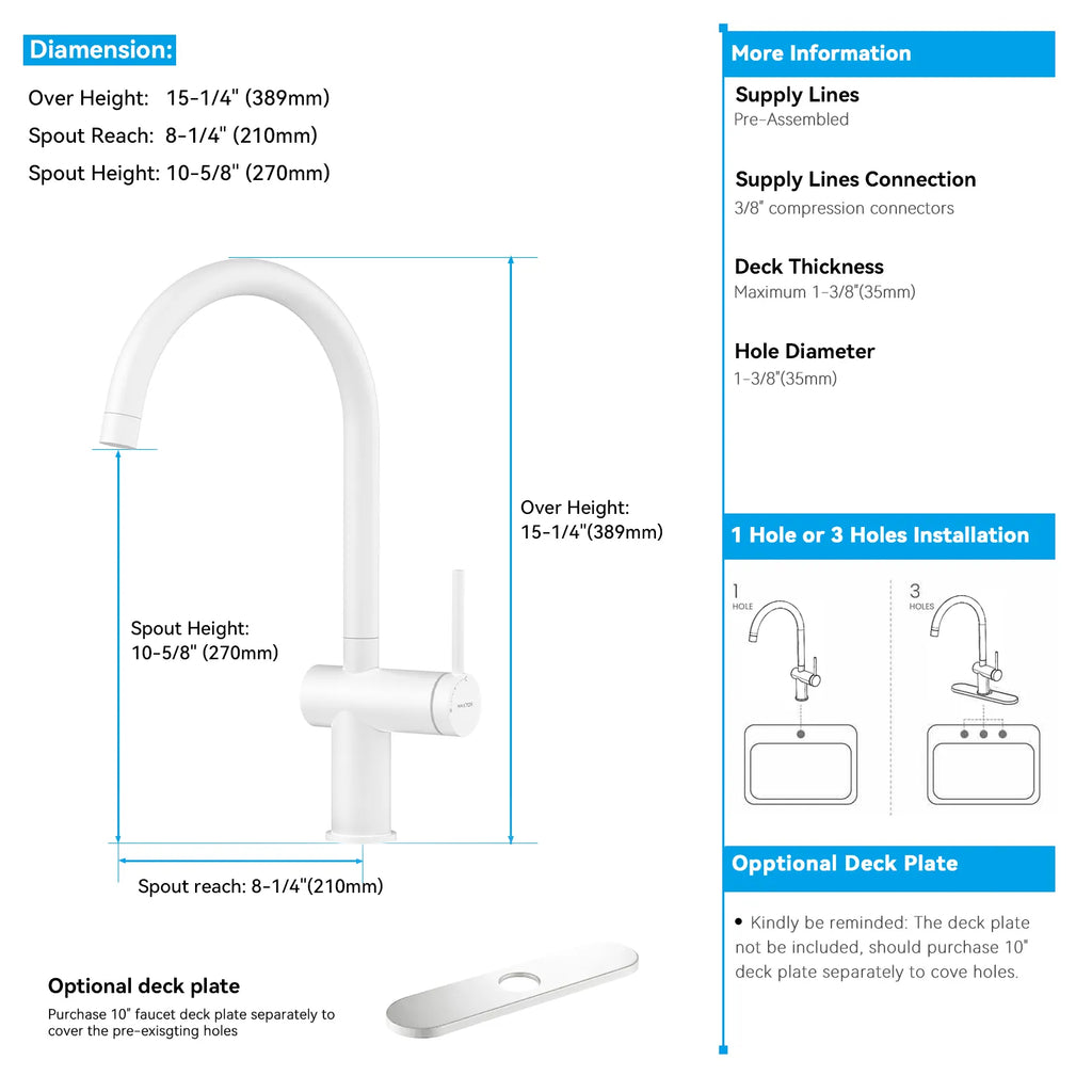 Solid Brass Kitchen Bar Faucet – High-Arc Single Handle Mixer – KFB1801