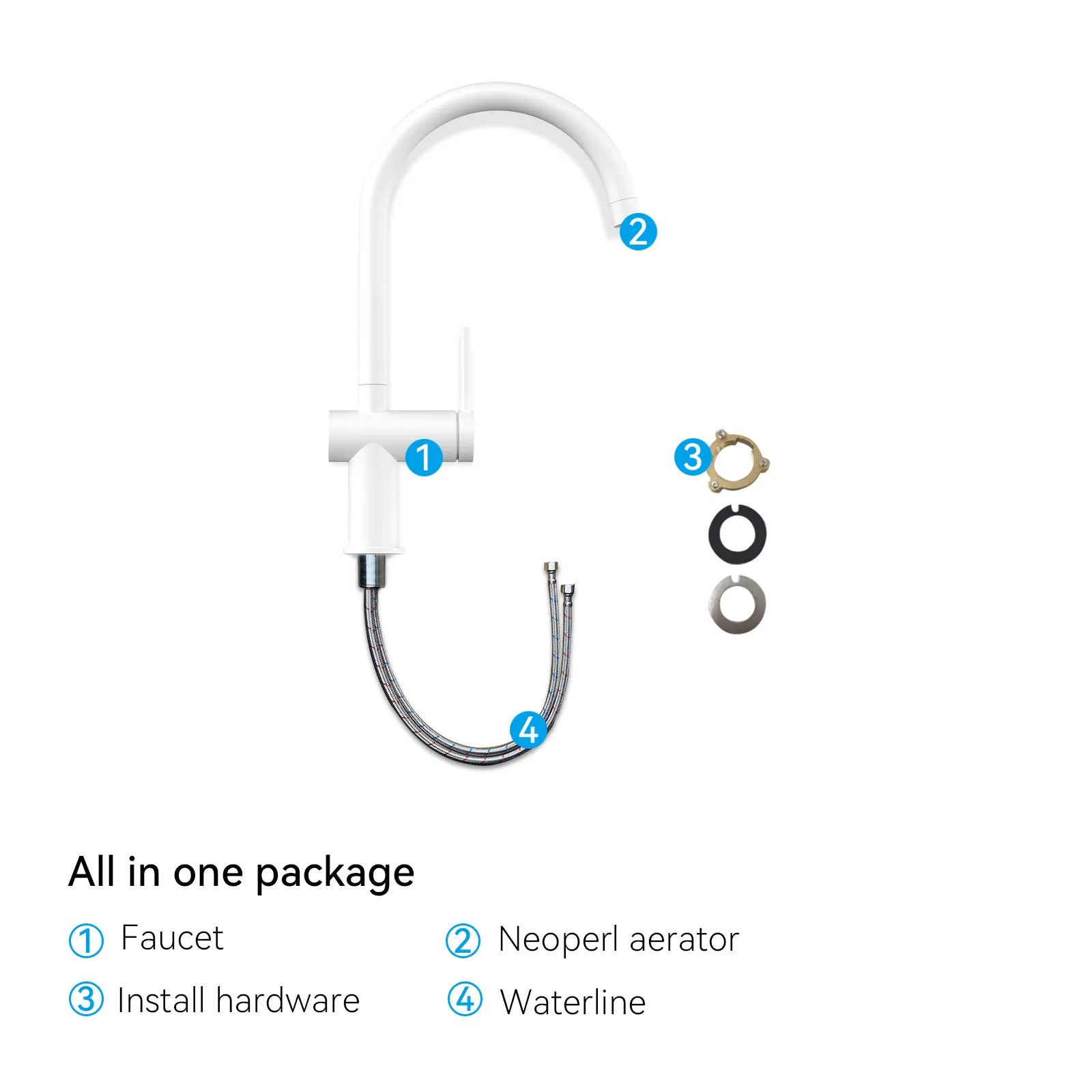 Solid Brass Kitchen Bar Faucet – High-Arc Single Handle Mixer – KFB1801
