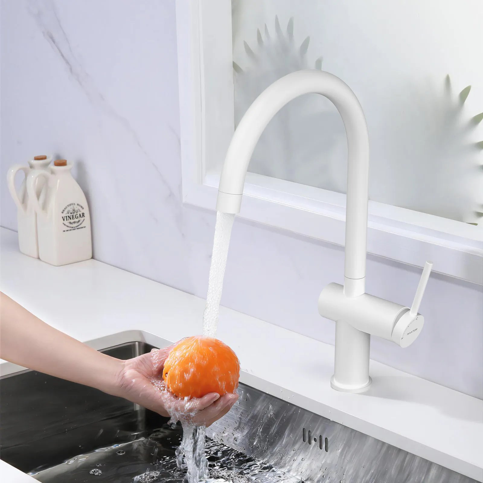 Solid Brass Kitchen Bar Faucet – High-Arc Single Handle Mixer – KFB1801