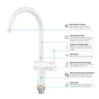 Solid Brass Kitchen Bar Faucet – High-Arc Single Handle Mixer – KFB1801