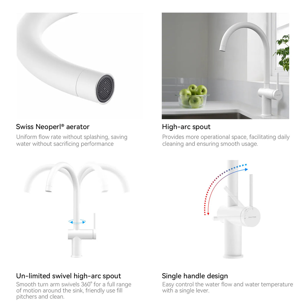 Solid Brass Kitchen Bar Faucet – High-Arc Single Handle Mixer – KFB1801