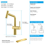 Solid Brass Dual-Function Pull-Down Kitchen Faucet – Single Handle Mixer – KFB1806