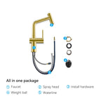 Solid Brass Dual-Function Pull-Down Kitchen Faucet – Single Handle Mixer – KFB1806