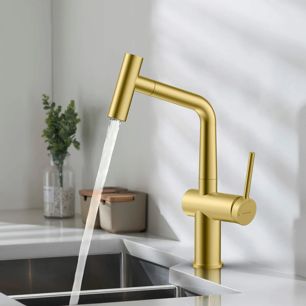 Solid Brass Dual-Function Pull-Down Kitchen Faucet – Single Handle Mixer – KFB1806