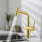 Solid Brass Dual-Function Pull-Down Kitchen Faucet – Single Handle Mixer – KFB1806