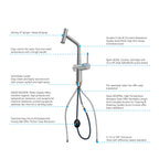 Solid Brass Dual-Function Pull-Down Kitchen Faucet – Single Handle Mixer – KFB1806