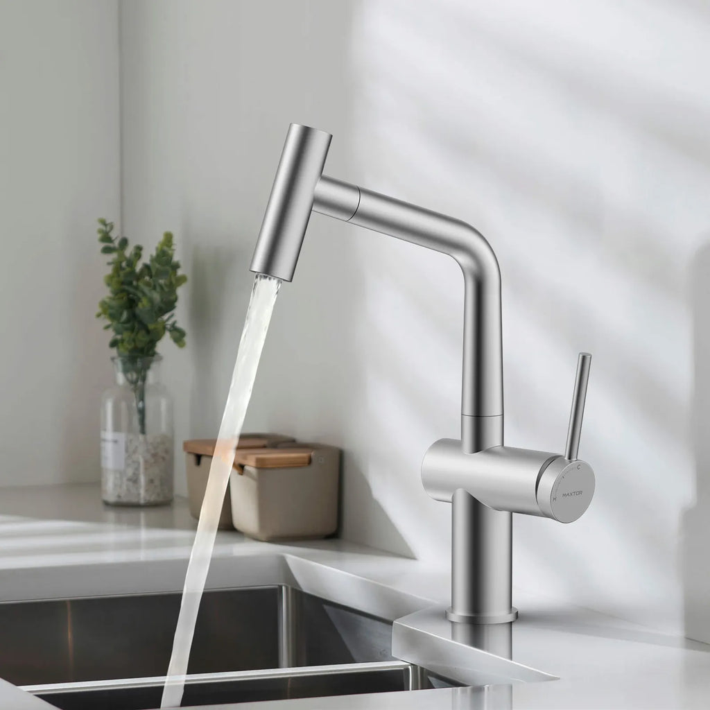 Solid Brass Dual-Function Pull-Down Kitchen Faucet – Single Handle Mixer – KFB1806