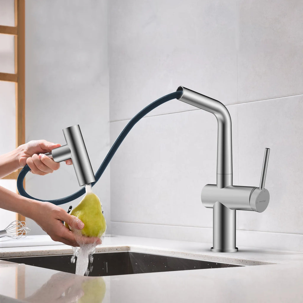 Solid Brass Dual-Function Pull-Down Kitchen Faucet – Single Handle Mixer – KFB1806