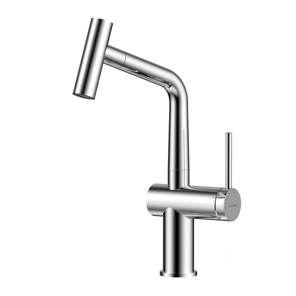 Solid Brass Dual-Function Pull-Down Kitchen Faucet – Single Handle Mixer – KFB1806 Chrome