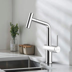 Solid Brass Dual-Function Pull-Down Kitchen Faucet – Single Handle Mixer – KFB1806