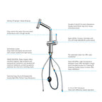 Solid Brass Dual-Function Pull-Down Kitchen Faucet – Single Handle Mixer – KFB1806
