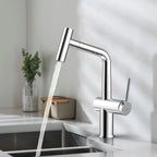 Solid Brass Dual-Function Pull-Down Kitchen Faucet – Single Handle Mixer – KFB1806