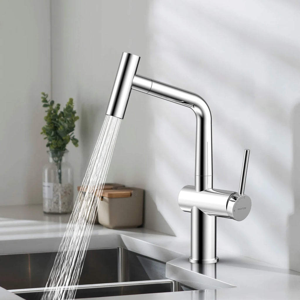 Solid Brass Dual-Function Pull-Down Kitchen Faucet – Single Handle Mixer – KFB1806
