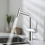 Solid Brass Dual-Function Pull-Down Kitchen Faucet – Single Handle Mixer – KFB1806