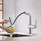 Solid Brass Dual-Function Pull-Down Kitchen Faucet – Single Handle Mixer – KFB1806