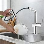 Solid Brass Dual-Function Pull-Down Kitchen Faucet – Single Handle Mixer – KFB1806