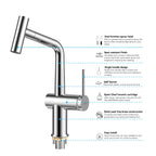 Solid Brass Dual-Function Pull-Down Kitchen Faucet – Single Handle Mixer – KFB1806