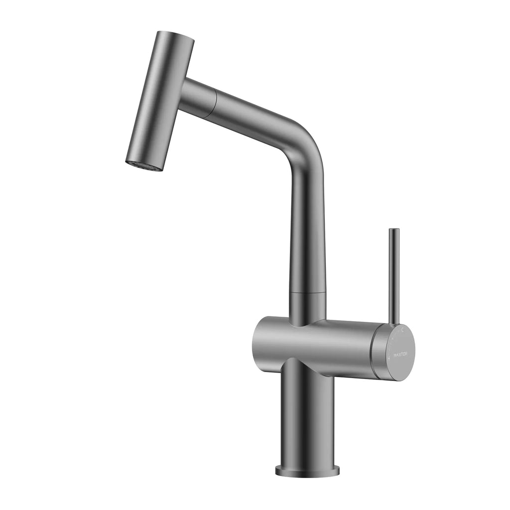 Solid Brass Dual-Function Pull-Down Kitchen Faucet – Single Handle Mixer – KFB1806 Brushed Gun Metal