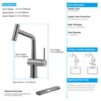 Solid Brass Dual-Function Pull-Down Kitchen Faucet – Single Handle Mixer – KFB1806