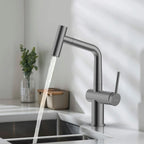 Solid Brass Dual-Function Pull-Down Kitchen Faucet – Single Handle Mixer – KFB1806